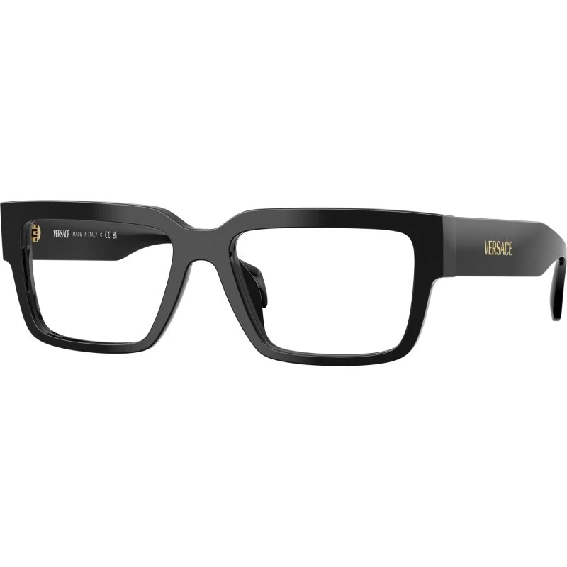 Versace Homme VE3374U Montures Optiques Carrées en Acétate Noir