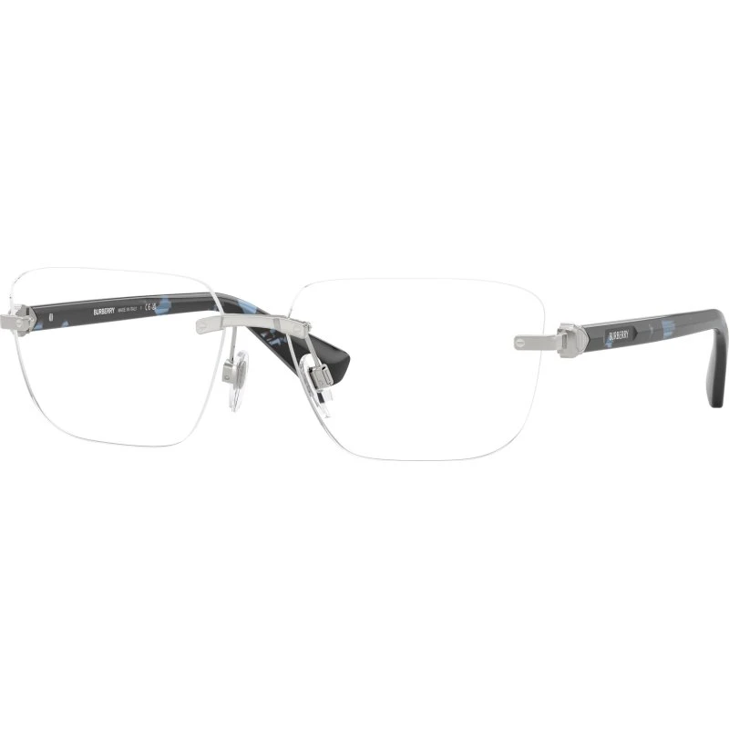 Burberry Homme BE1392 1005 Montures Optiques Métal Argent Carré