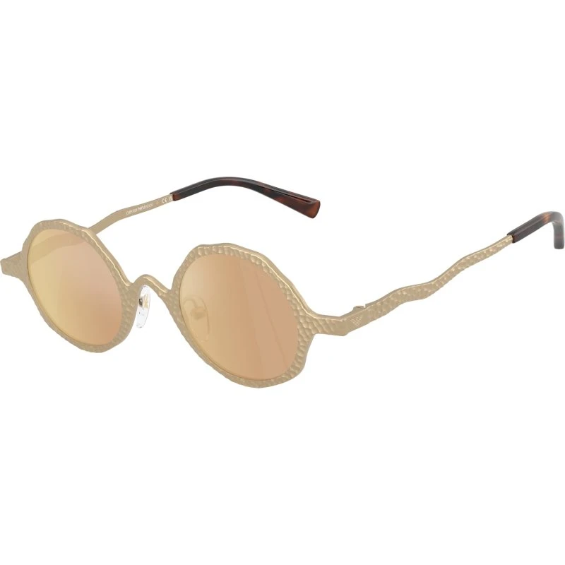 Emporio Armani EA2166 Lunettes de Soleil Rondes Or et Marron
