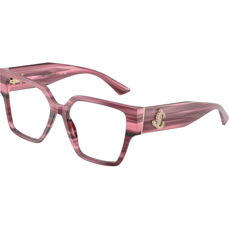 Jimmy Choo JC3032B Montures Optiques Carrées en Acétate Violet