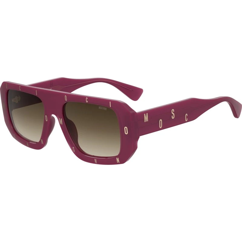 Moschino MOS129/S Lunettes de Soleil Carrées Violet et Marron