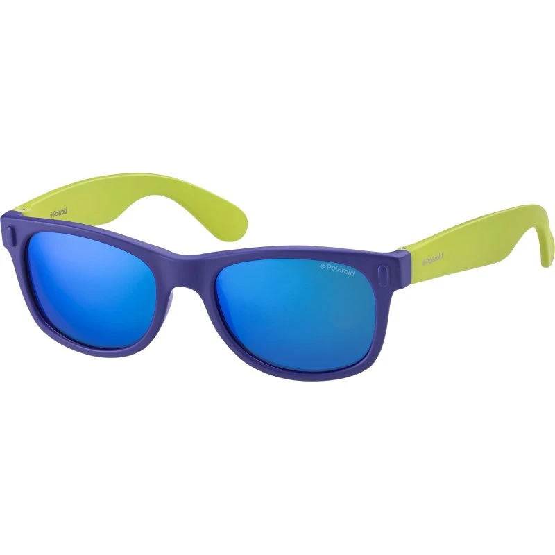Polaroid P0115 Lunettes de soleil carrées bleues pour enfants