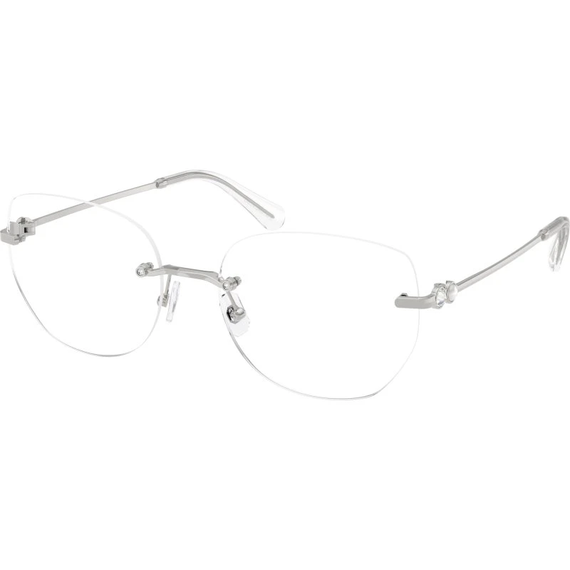 Swarovski SK1038 4001 Lunettes Optiques Rondes en Métal Argent