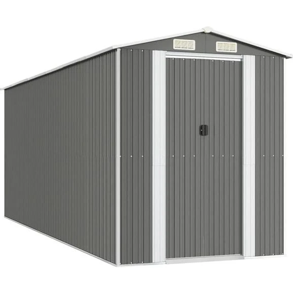 VidaXL Abri de jardin gris clair 192x523x223 cm acier galvanisé
