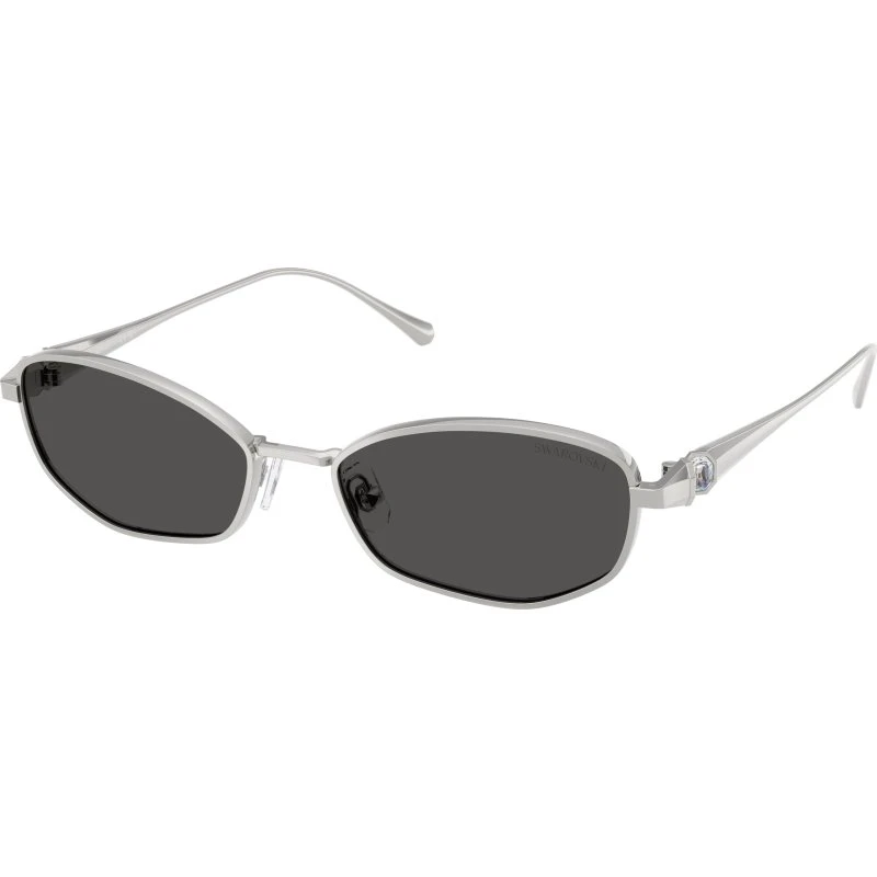 Swarovski SK7042 Lunettes de Soleil Métal Argent et Verres Gris