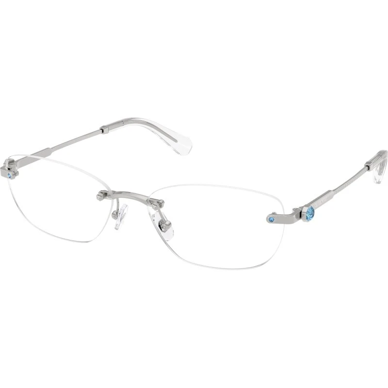 Swarovski SK1037 4020 Lunettes de vue rondes en métal argenté