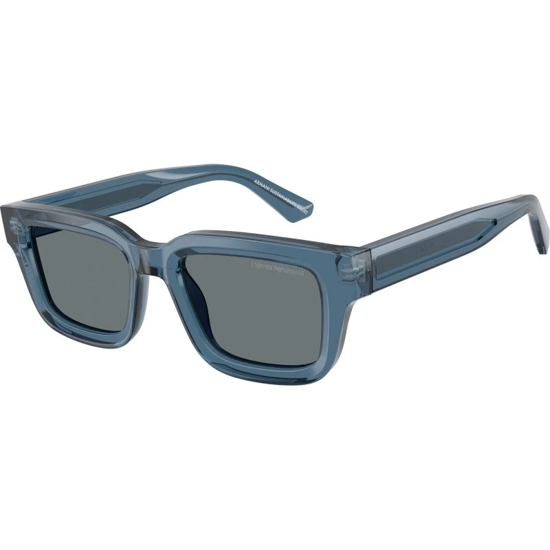 Emporio Armani EA4270 Lunettes de Soleil Géométriques Bleues Homme