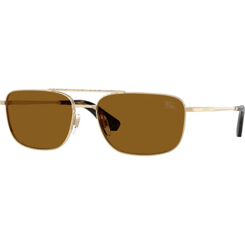 Burberry Homme BE3170 Lunettes de soleil Pilote Or et Marron Polarisées
