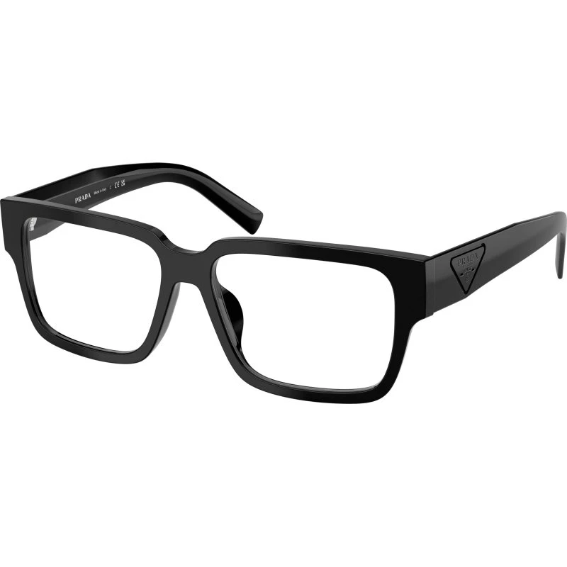Prada Homme PR D10VD Montures Optiques Carrées en Acétate Noir