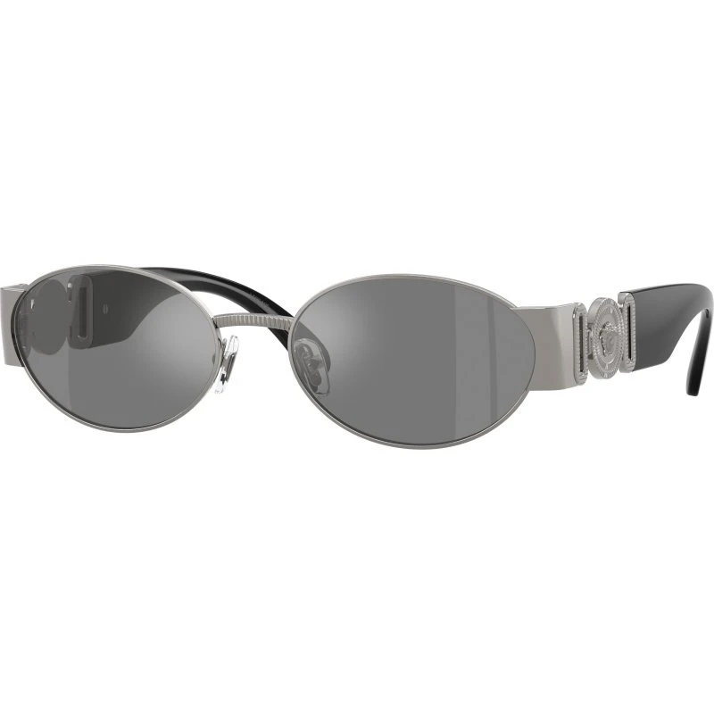 Versace Homme VE2299 Lunettes de Soleil Rondes Métal Gris Miroir