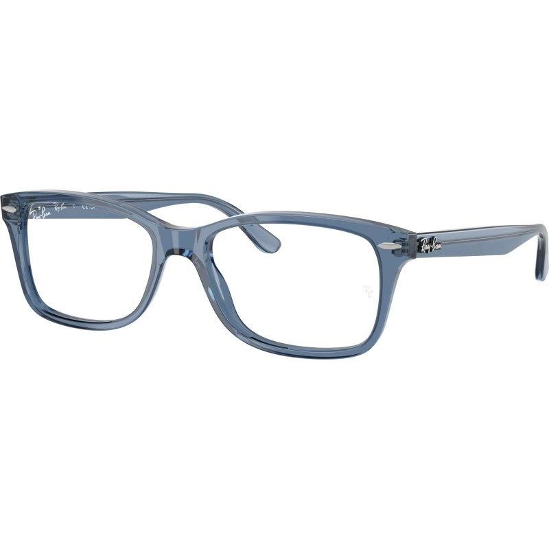 Ray-Ban RX5428 8223 : Montures Optiques Carrées en Acétate Bleu Transparent