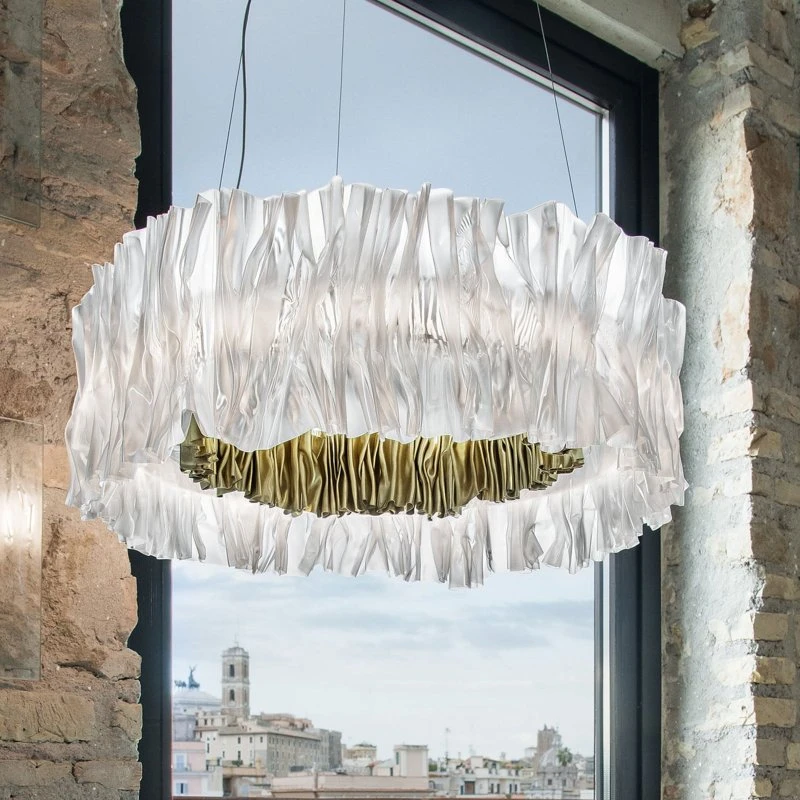 Slamp Suspension LED Accordéon Dorée 3000K