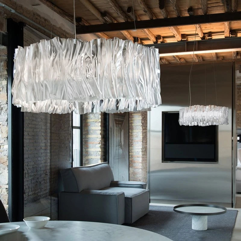 Slamp Suspension LED Accordéon Argent - 3 000 K