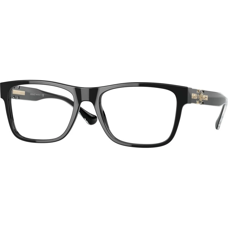 Versace Homme VE3303 GB1 - Montures Optiques Carrées en Acétate Noir