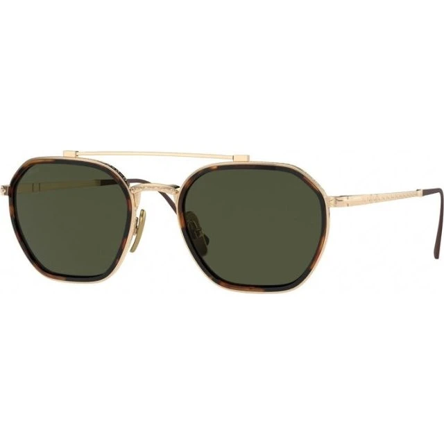 Persol PO5010ST 801331 Lunettes de Soleil Carrées en Titane Or et Vert