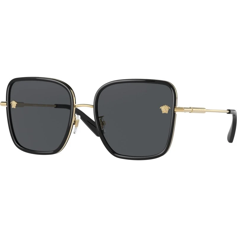 Versace VE2247D Lunettes de Soleil Carrées pour Femme - Noir/Gris