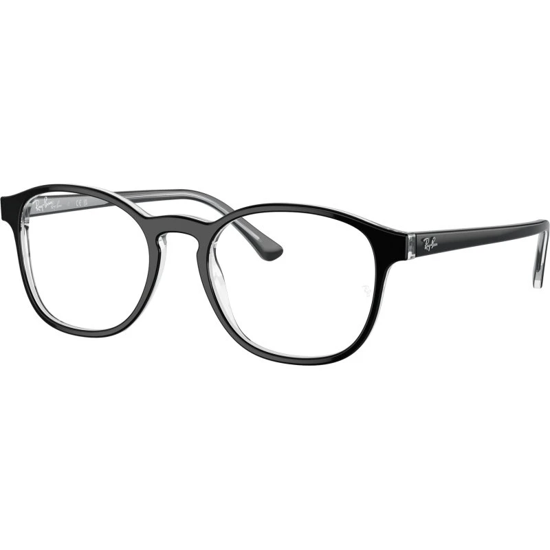 Ray-Ban RX5417 Lunettes Optiques Pantos en Acétate Noir Transparent