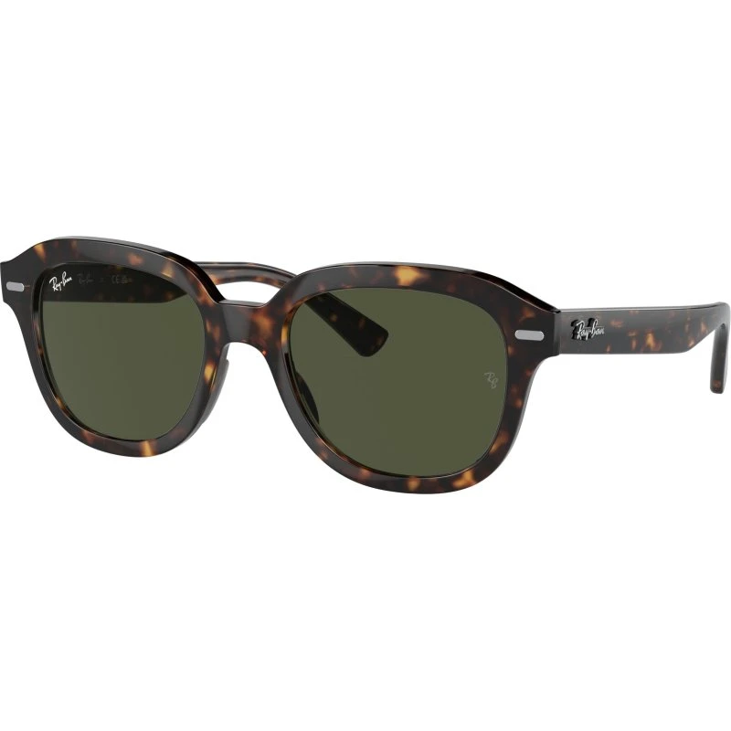 Ray-Ban RB4398 Erik Lunettes de Soleil Carrées Écaille et Vert
