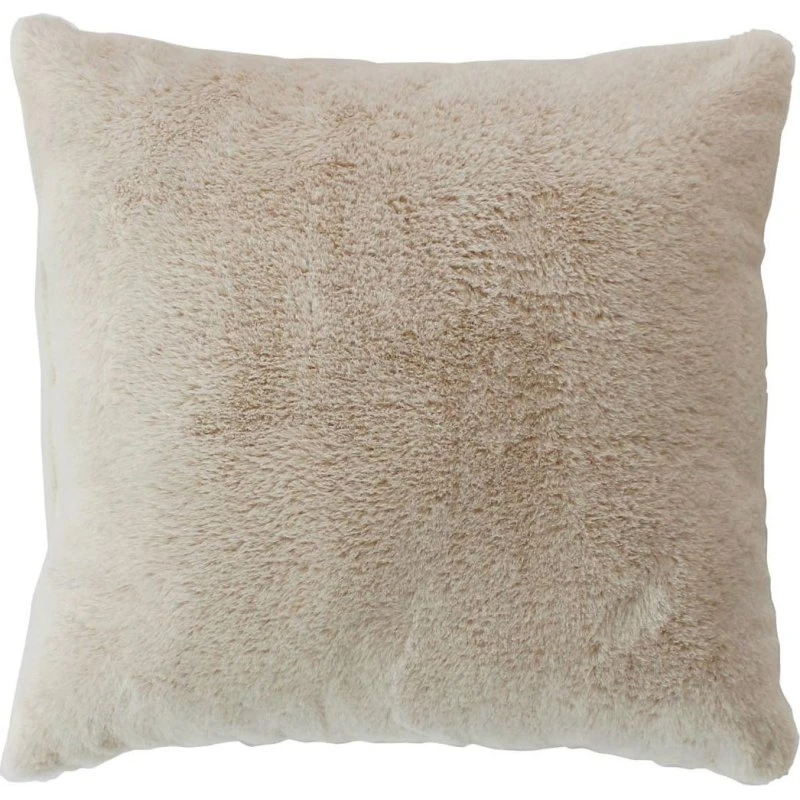 Rabbit Coussin Déco Imitation Fourrure 40x40cm Beige