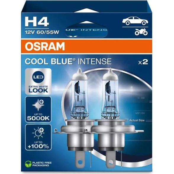 Osram Cool Blue Intense H4 5000K 2 pièces