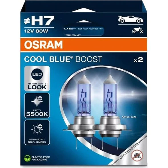 Osram H7 Cool Blue Boost 5500K 80W - Pack 2