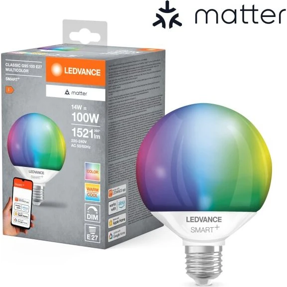 Osram LDV SMART+ MAT Globe 95 14W RGBTW E27