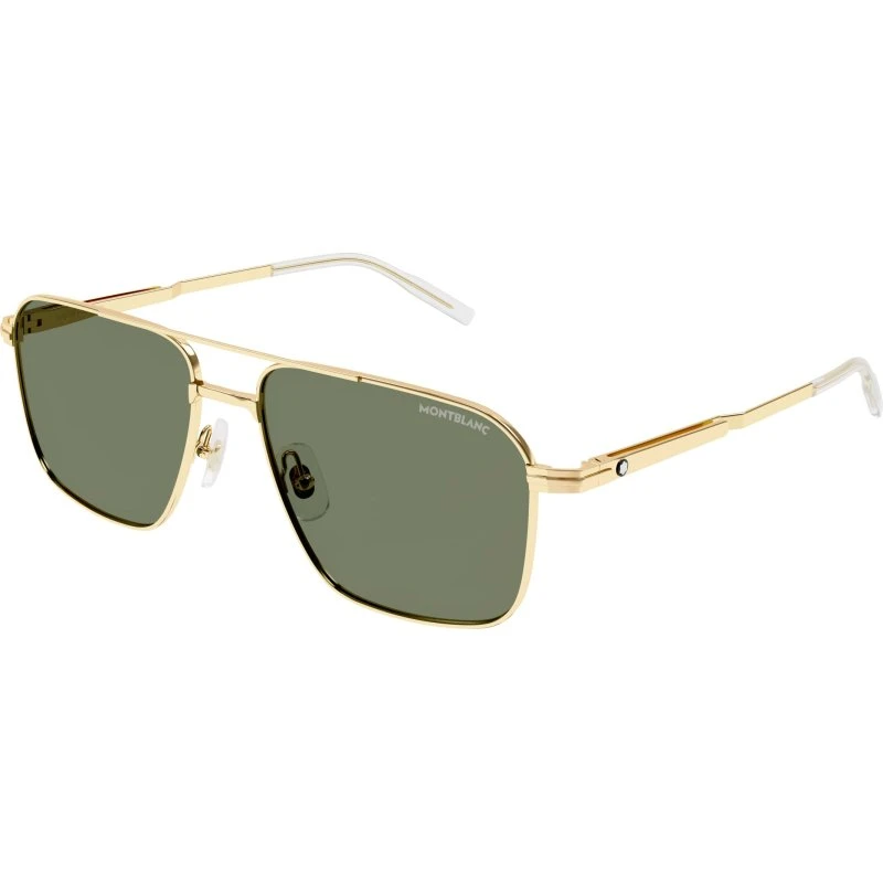 Montblanc Homme MB0278S 002 Lunettes de Soleil Carrées Or et Vert