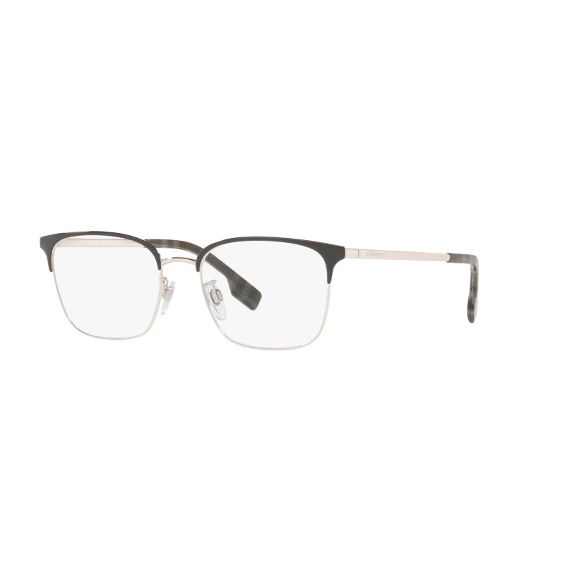 Burberry Homme BE1338D 1005 - Lunettes Optiques Carrées en Métal Gris