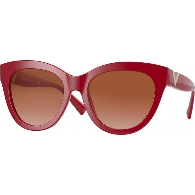 Valentino VA4089 Lunettes de Soleil Cat Eye Rouge et Marron