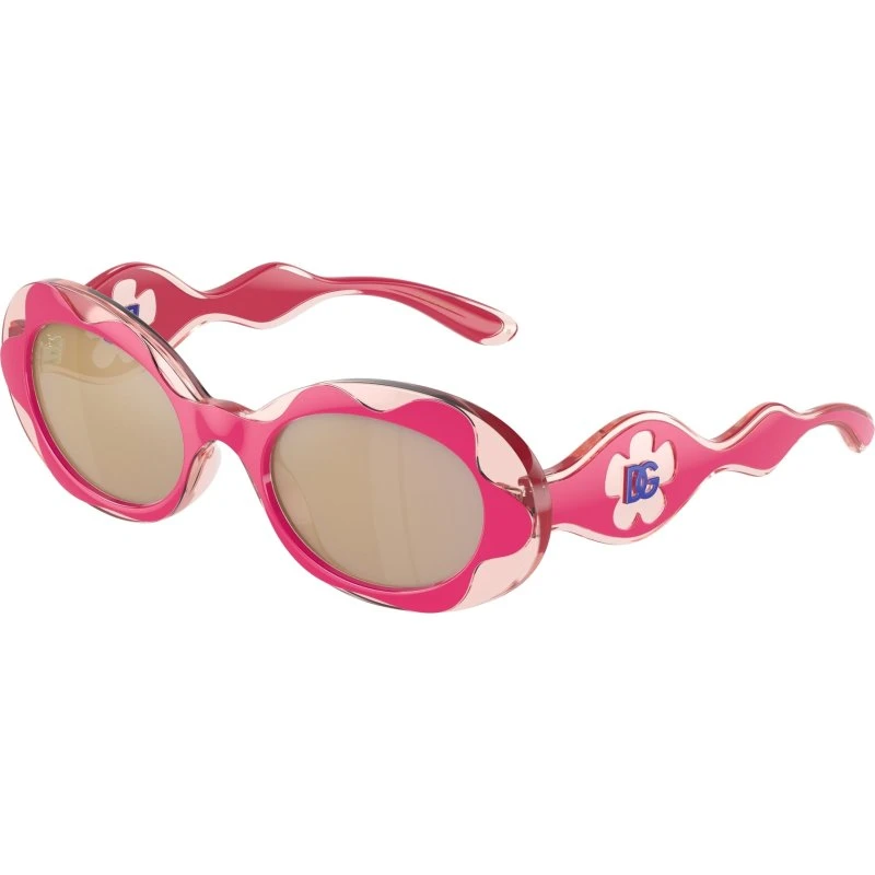 Dolce & Gabbana Enfant DX6005 Lunettes de Soleil Rondes Roses Miroir