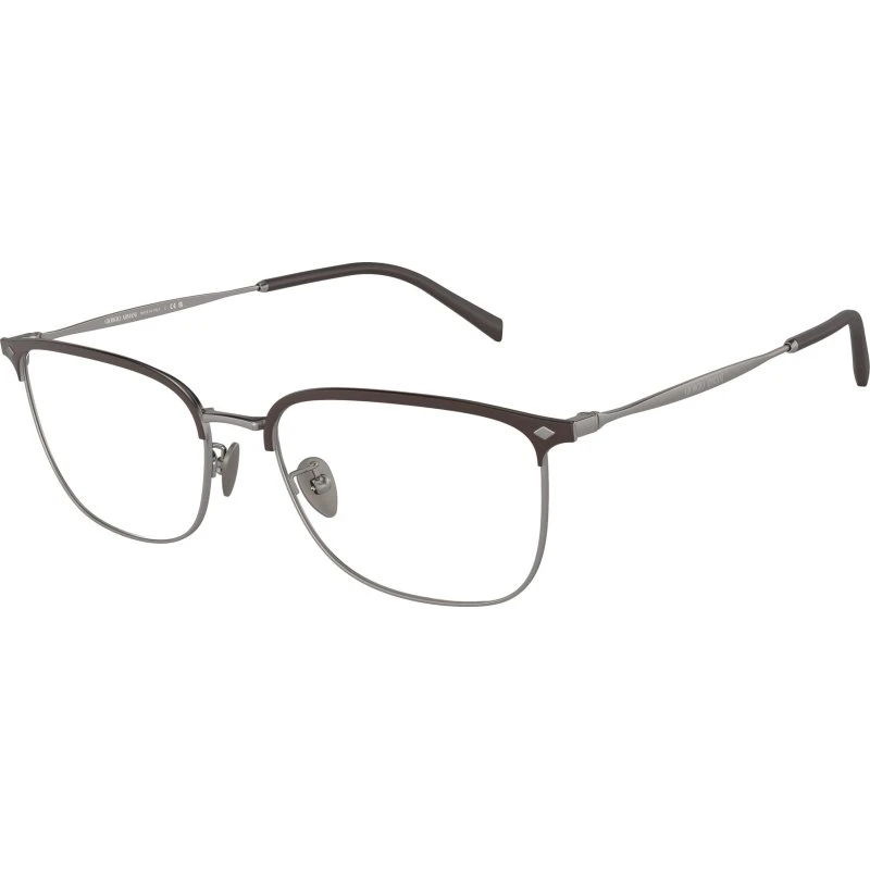 Giorgio Armani Homme AR5143 3003 - Montures Optiques Carrées en Acier Gris