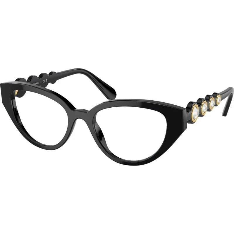 Swarovski SK2024 1001 - Montures Optiques Géométriques en Acétate Noir