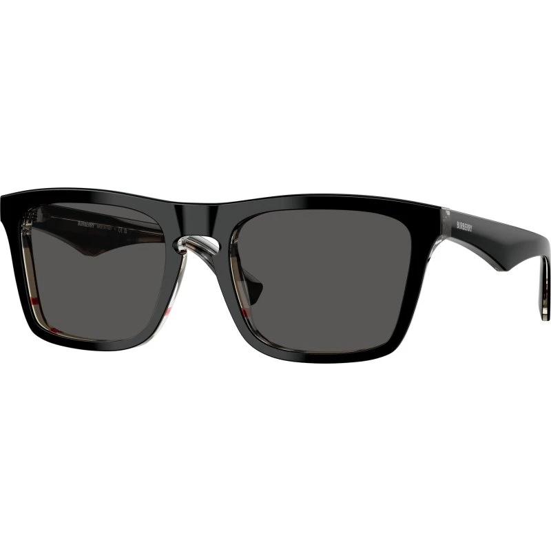 Burberry Homme BE4434 Lunettes de Soleil Carrées en Acétate Noir et Gris