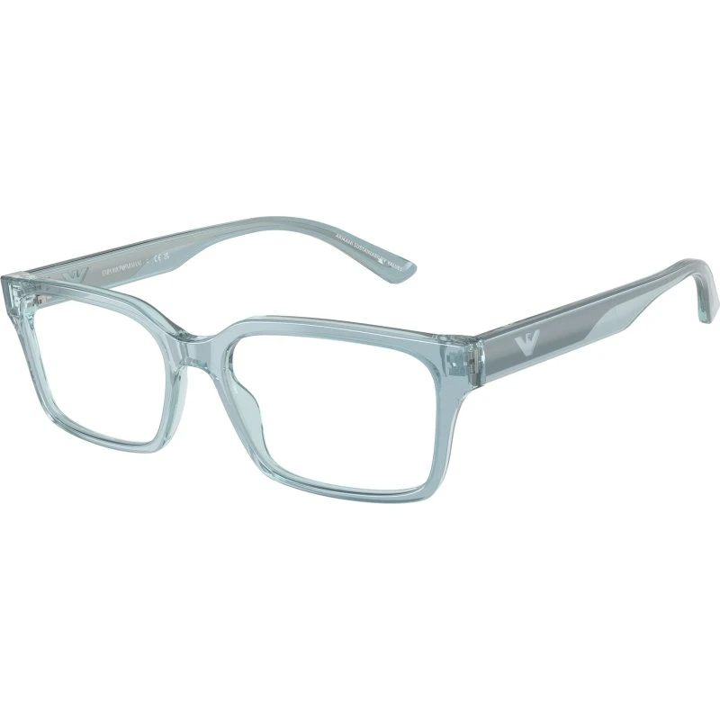 Emporio Armani EA3244 6178 - Montures Optiques Carrées Bleu Clair