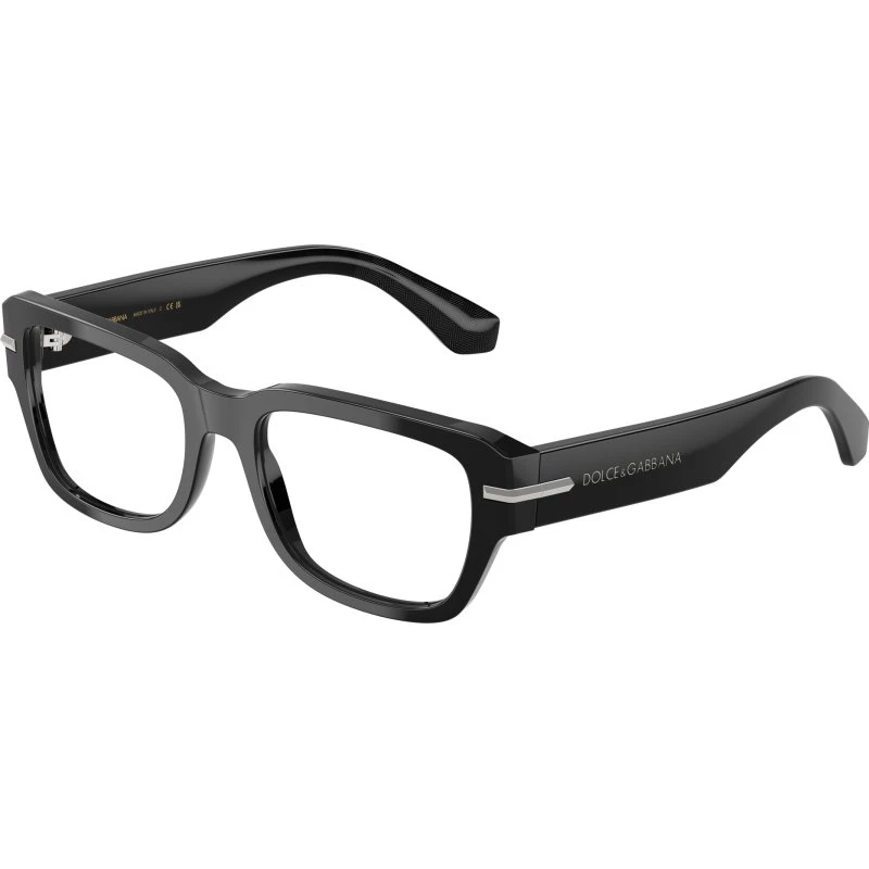 Dolce & Gabbana DG3408 501 Montures Optiques Carrées en Acétate Noir