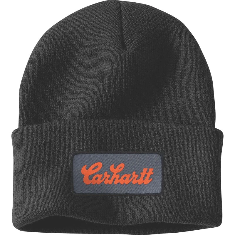 Carhartt Bonnet à Revers en Maille avec Patch Script