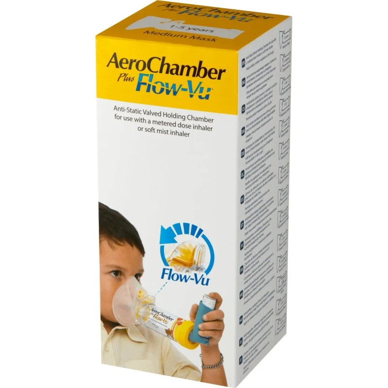 AeroChamber Plus Flow-Vu - Chambre d'inhalation avec masque pour enfants (1-5 ans)