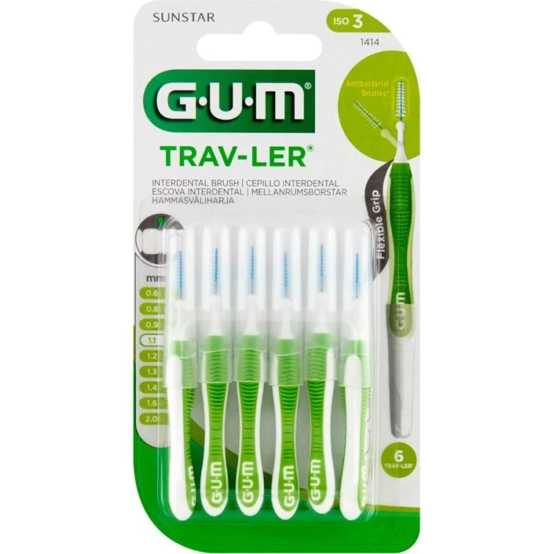 Sunstar Gum Trav-Ler Brossettes Interdentaires 1,1 mm, 6 pièces