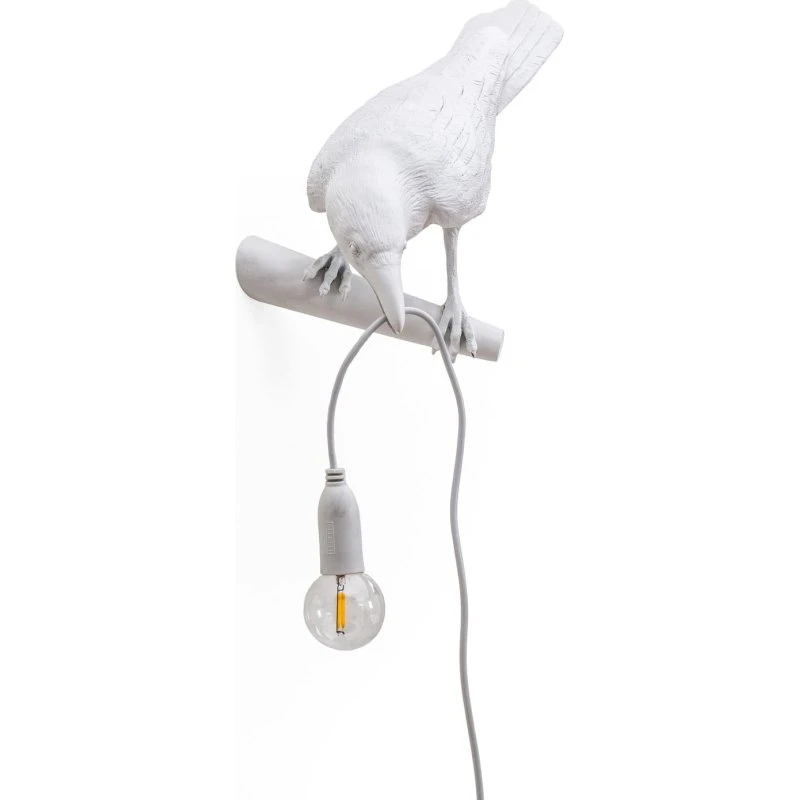 Seletti Bird Lamp Applique Murale LED Oiseau Regard Gauche Blanc