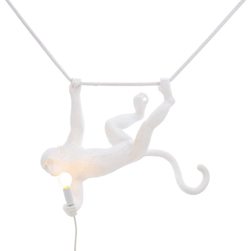 Seletti Money Suspension Singe Blanc - Monkey Lamp