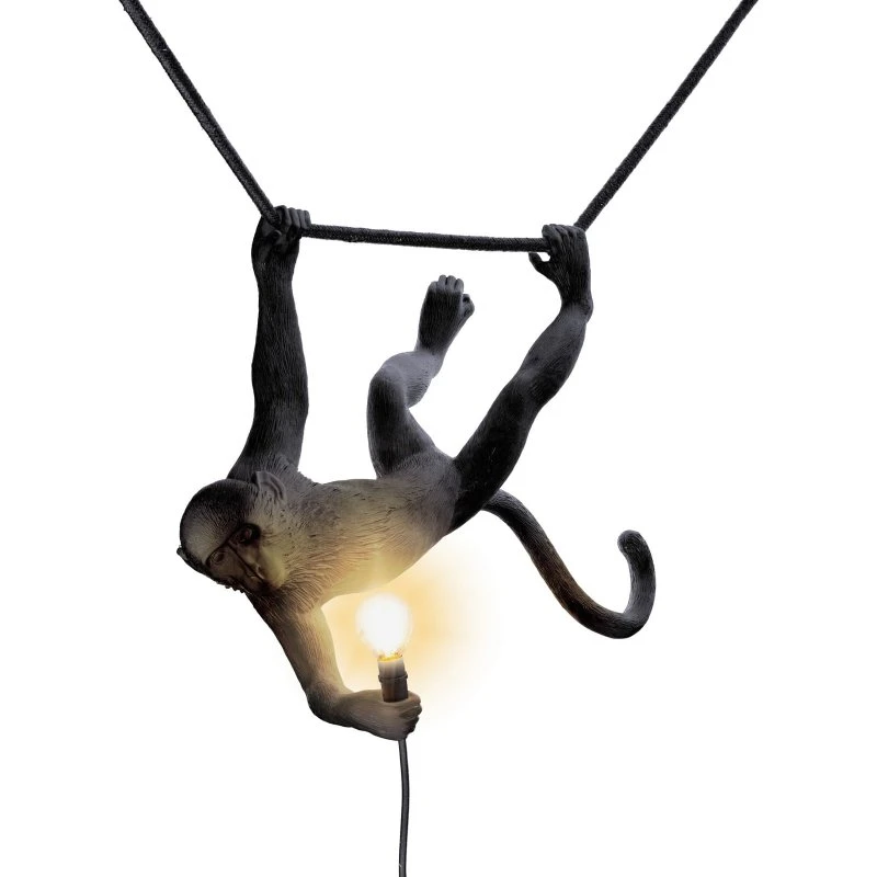 Seletti Monkey Swing Suspension Noir Extérieur