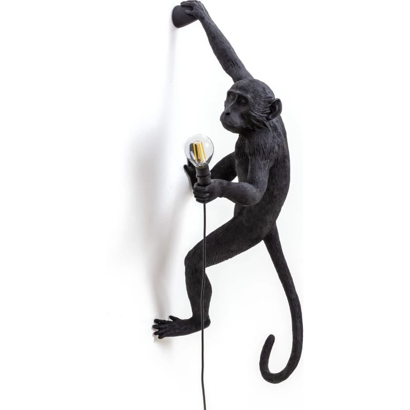 Seletti Monkey Suspension Droite Applique Murale Extérieure Noire