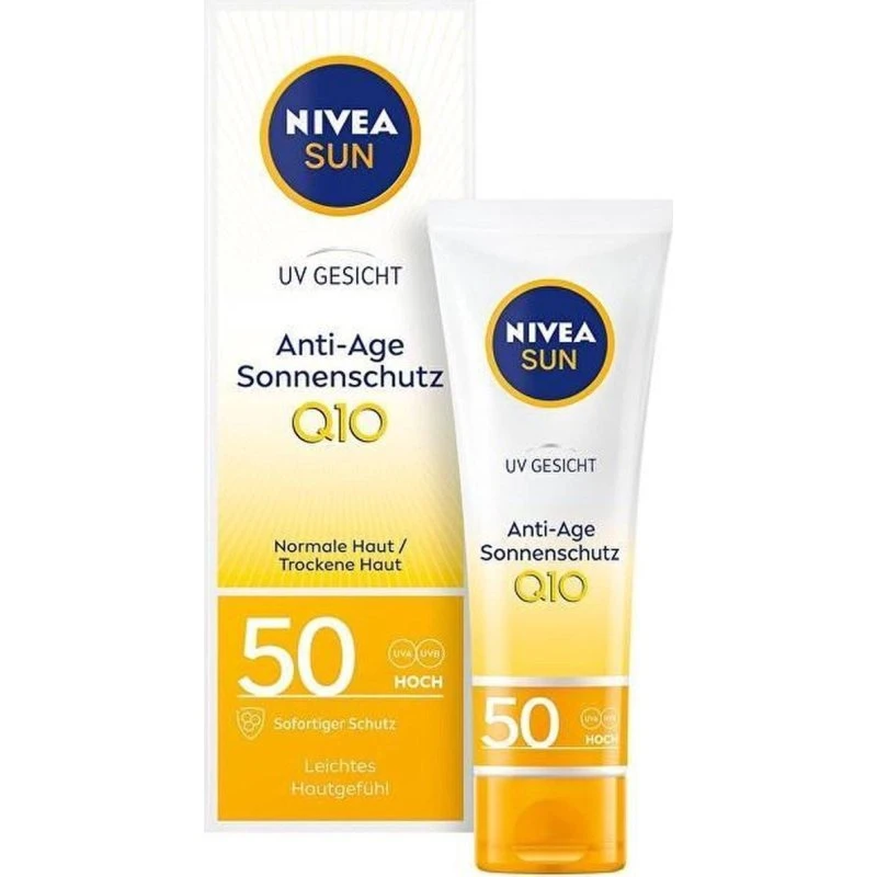 NIVEA SUN Crème Solaire Visage Anti-Âge SPF50 50ml