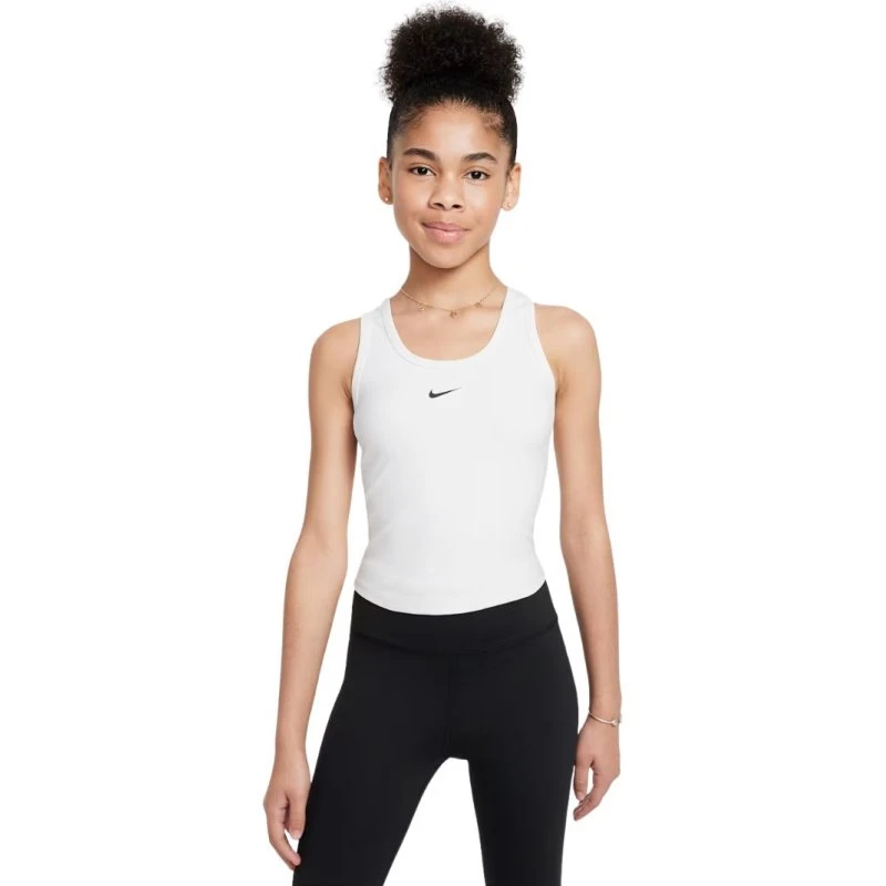 Nike One Fitted Girls Dri-FIT Tank Top - Blanc