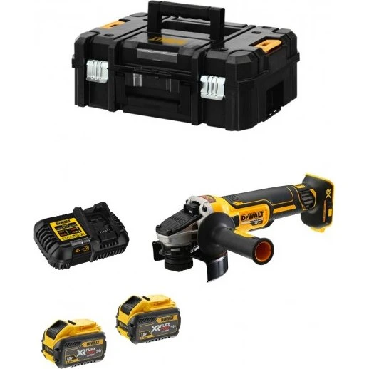 DeWALT Meuleuse d'Angle 54V XR FlexVolt Ø125mm avec 2 batteries 9,0 Ah