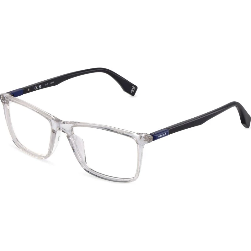 Police VPLR58 Playmaker 1 880Y - Monture Optique Carrée Transparente