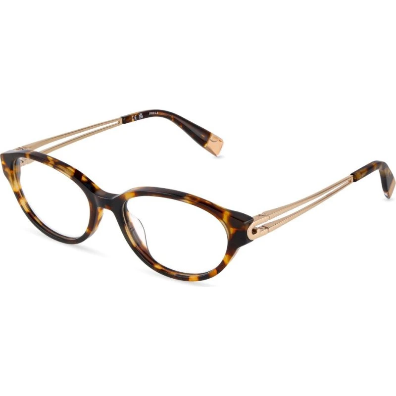 Furla VFUB31 0741 Montures Optiques Rondes en Acétate Havane