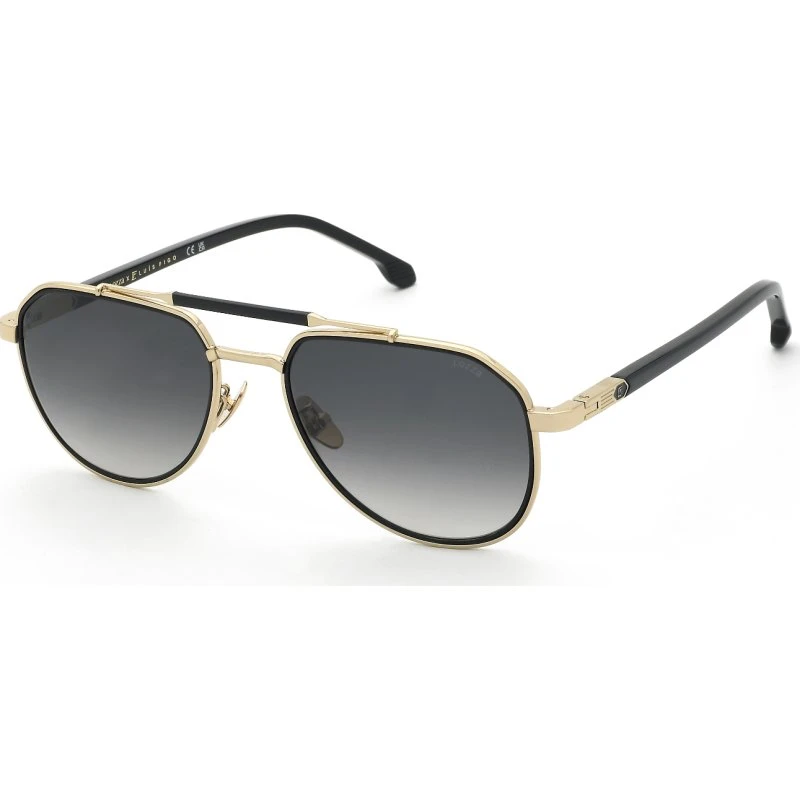 Lozza SL2448 Lunettes de Soleil Pilote en Métal Or et Verres Fumés