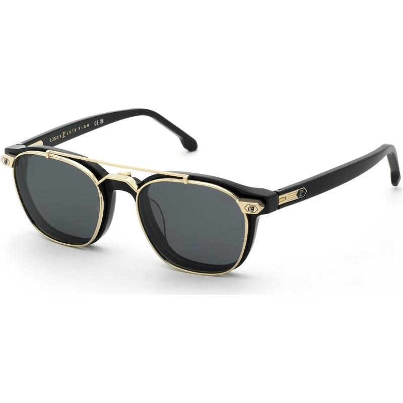 Lozza UL4418 Homme - Monture Optique Pantos en Acétate Noir Fumée