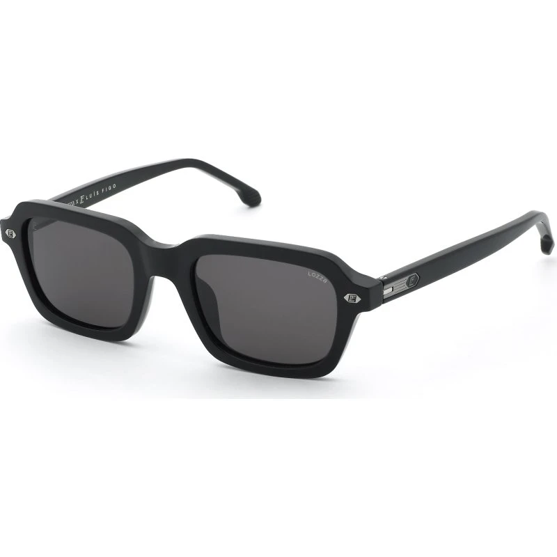 Lozza SL4420 Lunettes de soleil carrées en acétate noir fumé